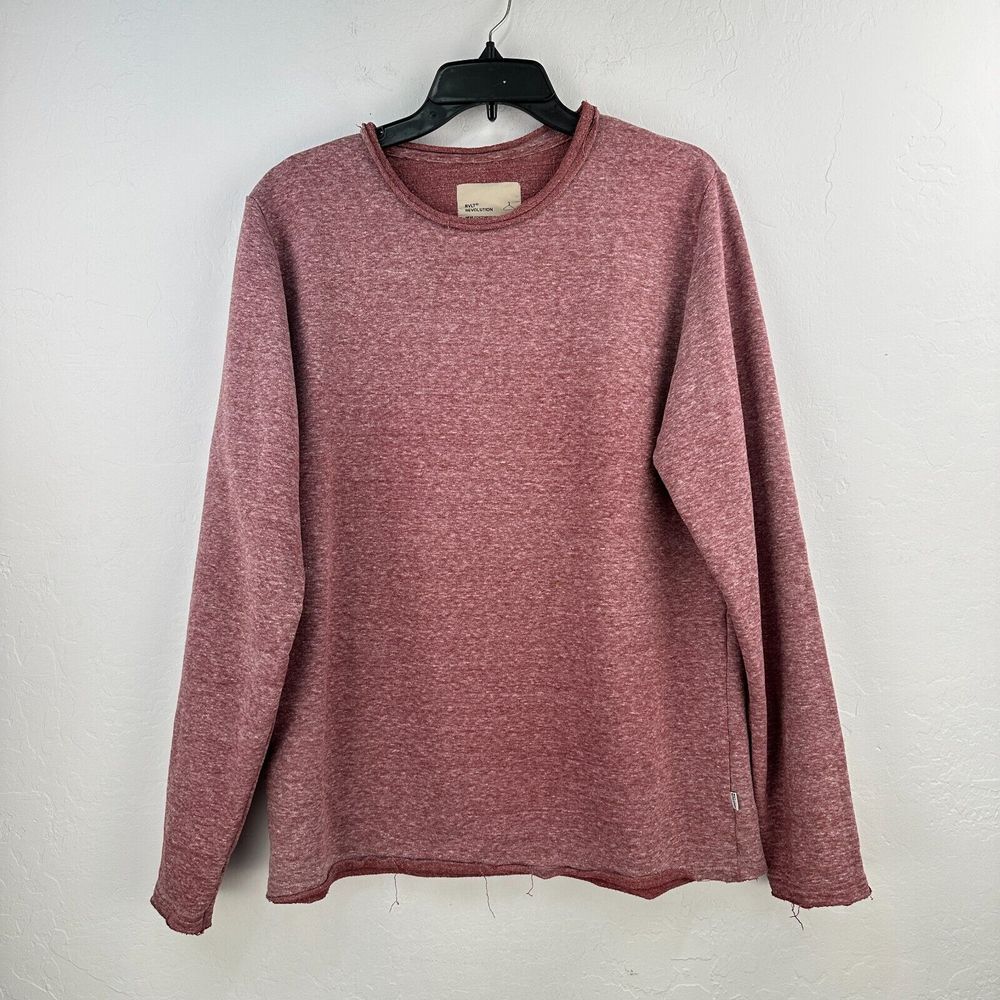 Vintage RVLT Revolution Thick Cotton Men M Red Long Sleeve Crew Neck Heather Y2K